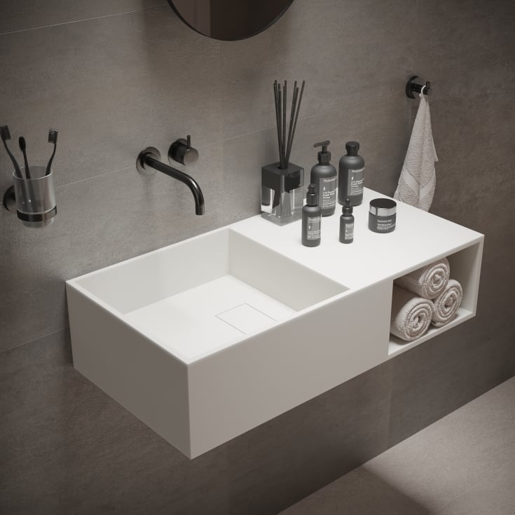 Ideavit SolidPlan-80 tvättställ, 80x40 cm, matt vit