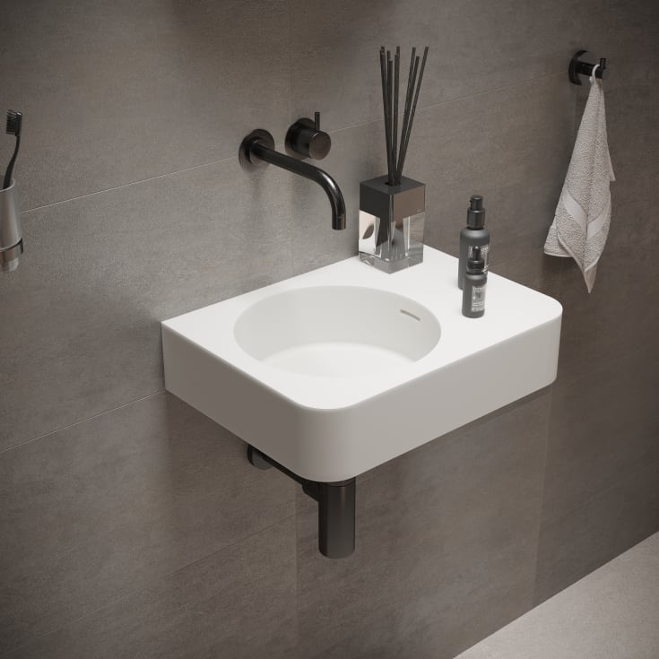 Ideavit SolidBrio-45 tvättställ, 45x33 cm, matt vit