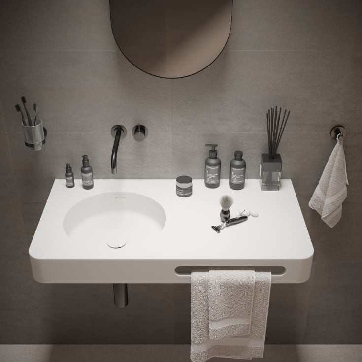 Ideavit SolidBrio-90 tvättställ, 90x48 cm, matt vit