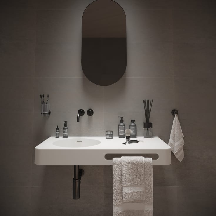 Ideavit SolidBrio-90 håndvask, 90x48 cm, mat hvid