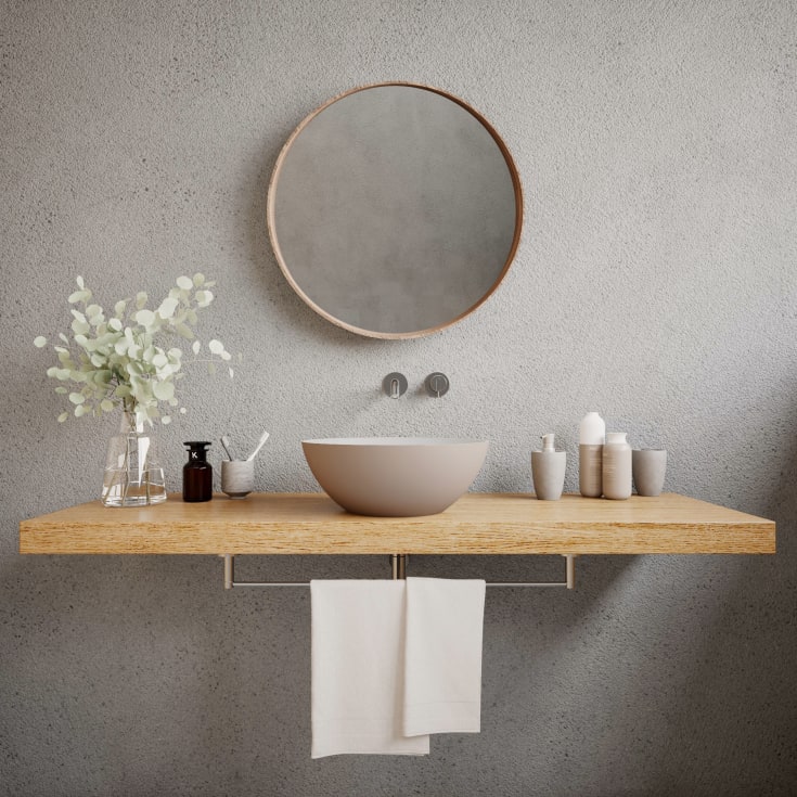 Ideavit SolidThin-39 tvättställ, Ø39 cm, matt beige/vit