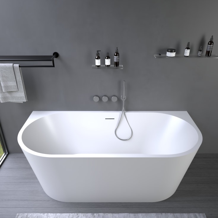 Ideavit Alexa badekar, 170x80 cm, mat hvid