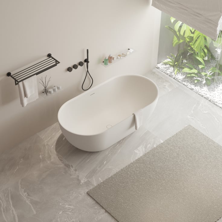 Ideavit SolidEra badekar, 150x76 cm, mat hvid