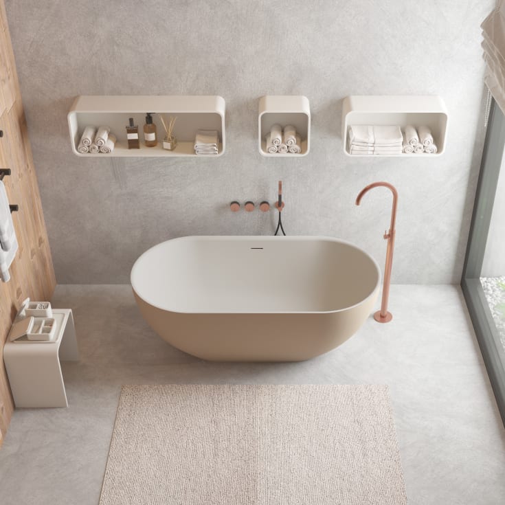 Ideavit SolidEra badekar, 150x76 cm, mat beige/hvid
