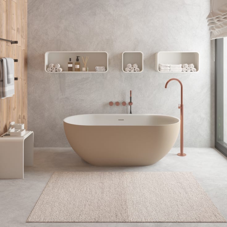 Ideavit SolidEra badekar, 150x76 cm, mat beige/hvid