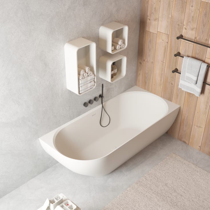 Ideavit SolidNova badekar, 180x80 cm, matt hvit