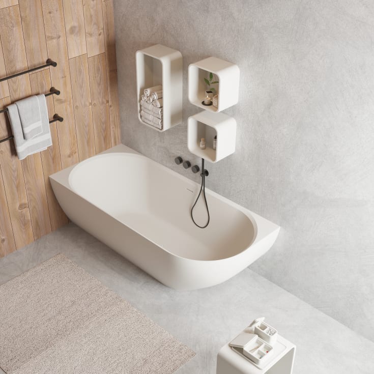 Ideavit SolidNova badekar, 180x80 cm, matt hvit