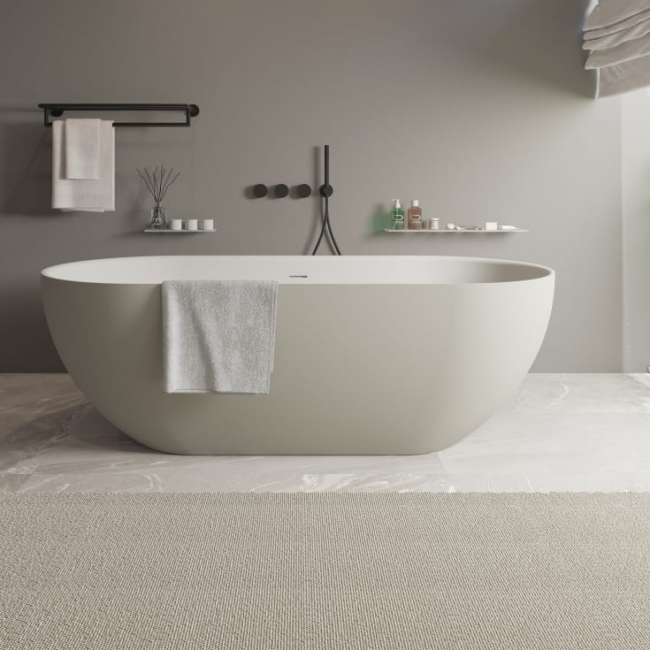 Ideavit SolidEra-170 badekar, 170x80 cm, mat grå/hvid