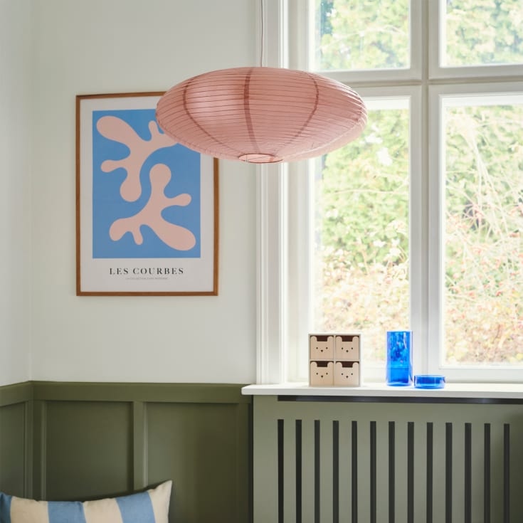 Nordlux Villo rispapirlampe, lyserød