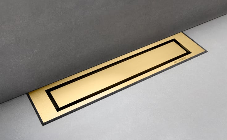 Unidrain HighLine Colour panel rist, 300 mm, børstet messing