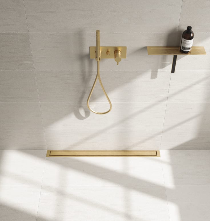 Unidrain HighLine Colour panel rist, 900 mm, børstet messing