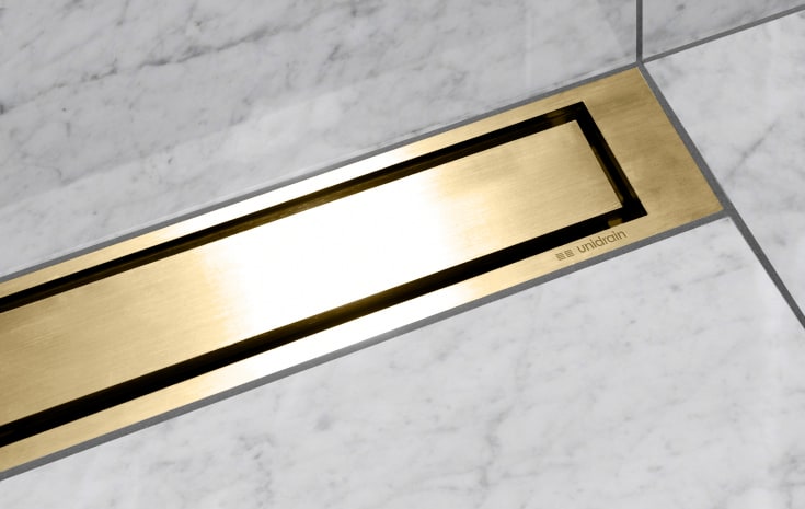 Unidrain HighLine Colour panel rist, 1000 mm, børstet messing