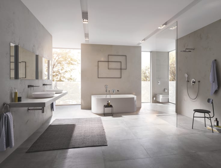 Grohe Essentials toalettborste, borstat svart krom