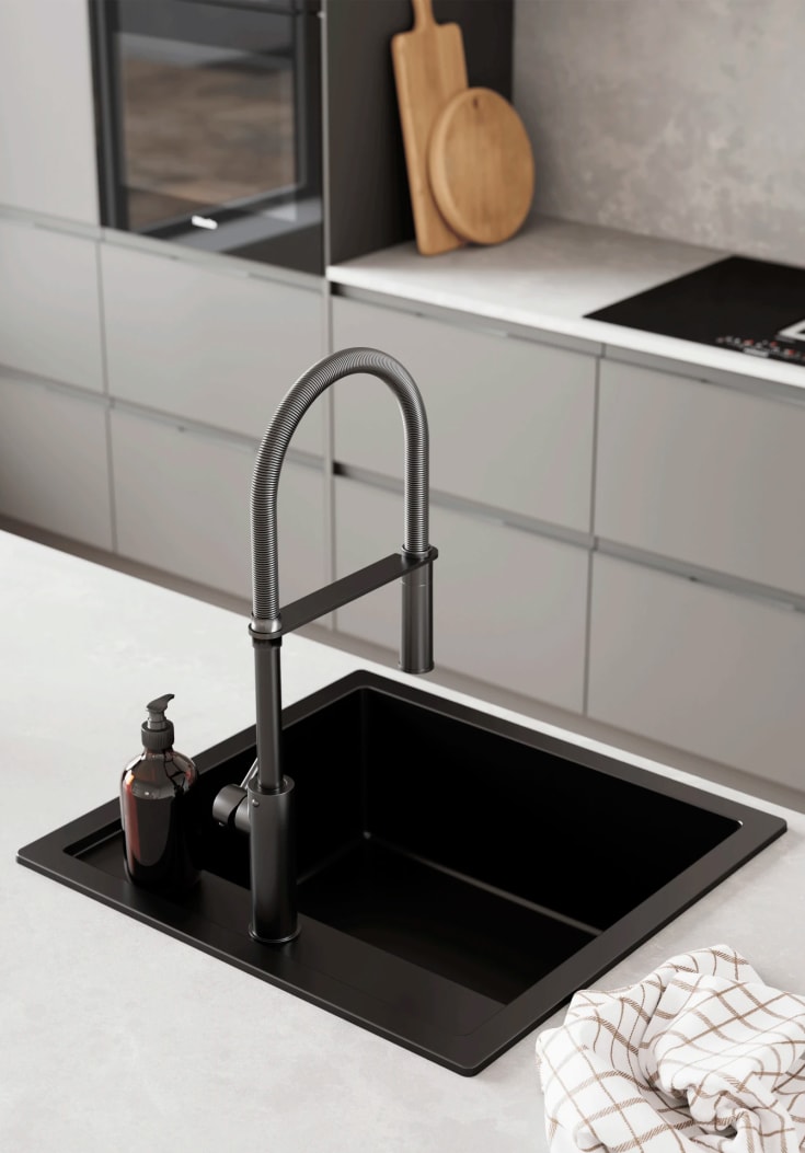 Lavabo Jupiter 60 kjøkkenvask, 55,6x52,6 cm, sort