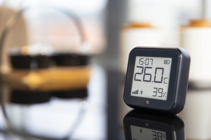 Shelly Plus Gen3 trådløs temperatur- og fugtsensor, sort