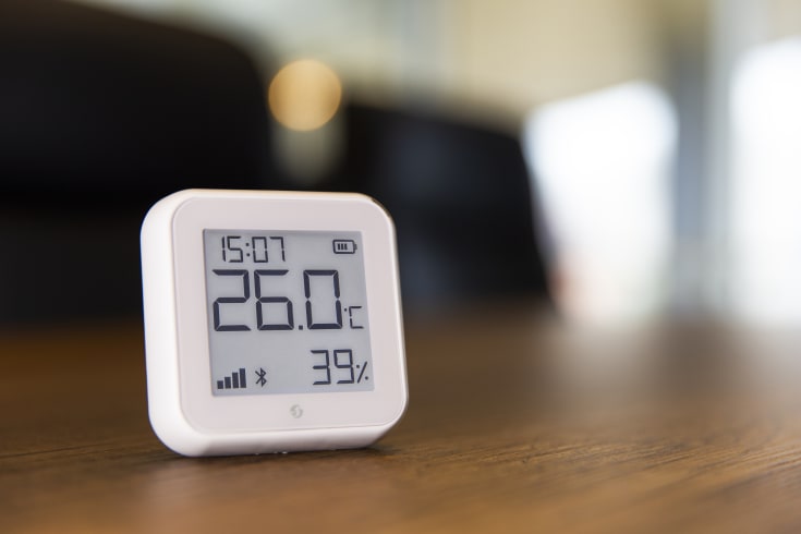 Shelly Plus Gen3 trådløs temperatur- og fugtsensor, hvid
