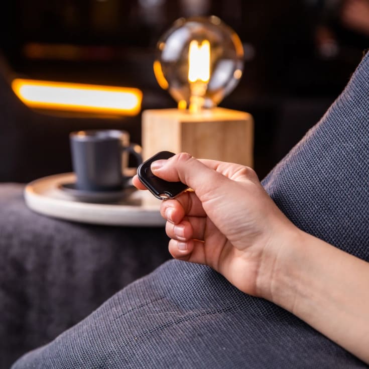 Shelly Blu trykknapp med bluetooth, batteri, svart