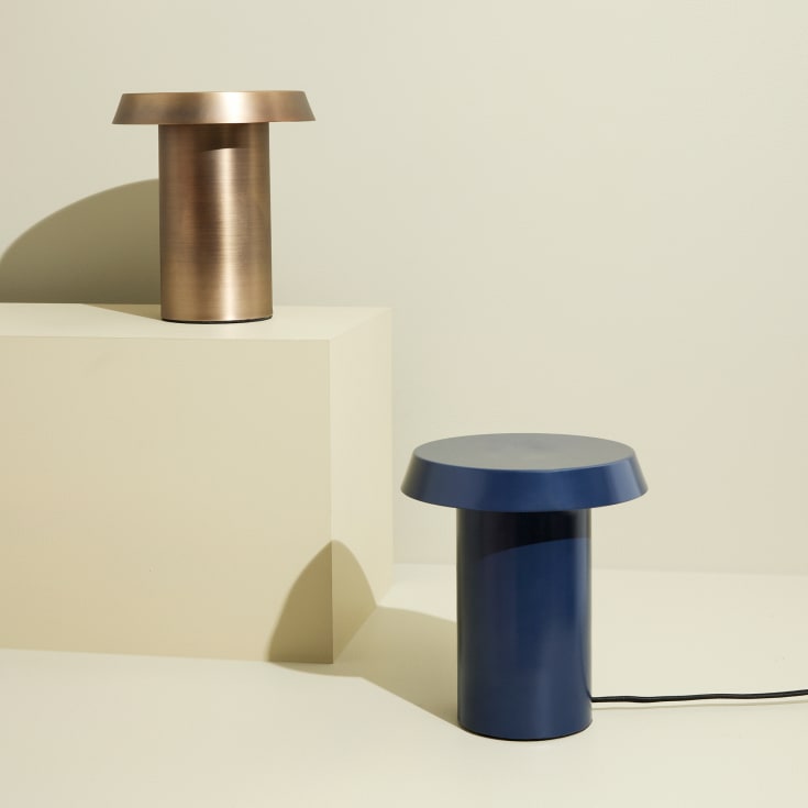 Hübsch Keen bordlampe, brunert messing