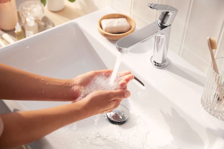Hansgrohe bundventil, push-open, krom