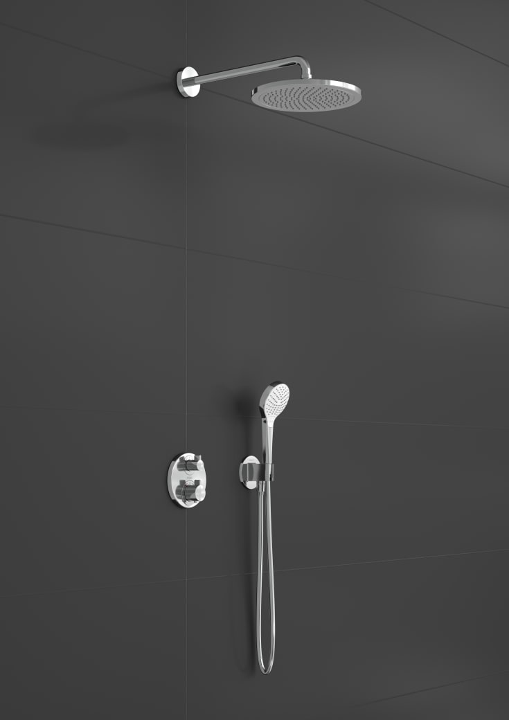 Hansgrohe Crometta Vario hånddusj, vannbesparende, krom/hvit