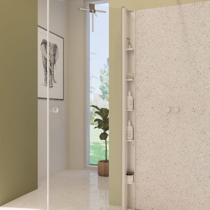 Dansani Match duschdörr, modell A, 77 cm, klart glas, satin profil