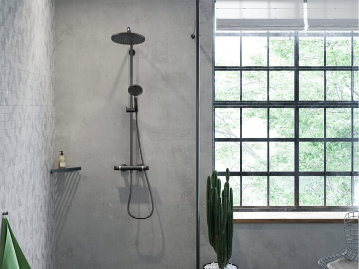 Hansgrohe Raindance Select S 240 Powderrain duschset, borstat svart krom