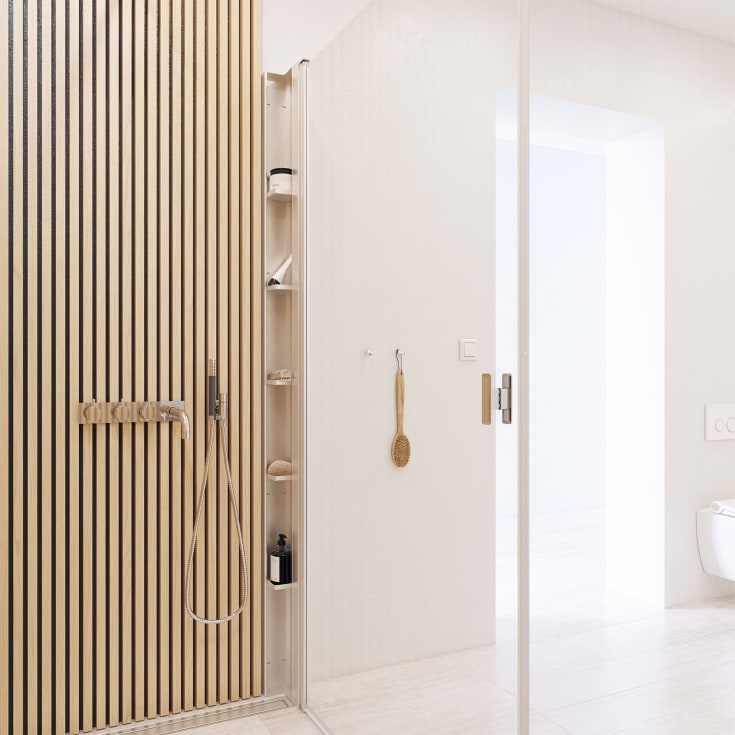 Dansani Match duschdörr, modell A, 97 cm, klart glas, satin profil