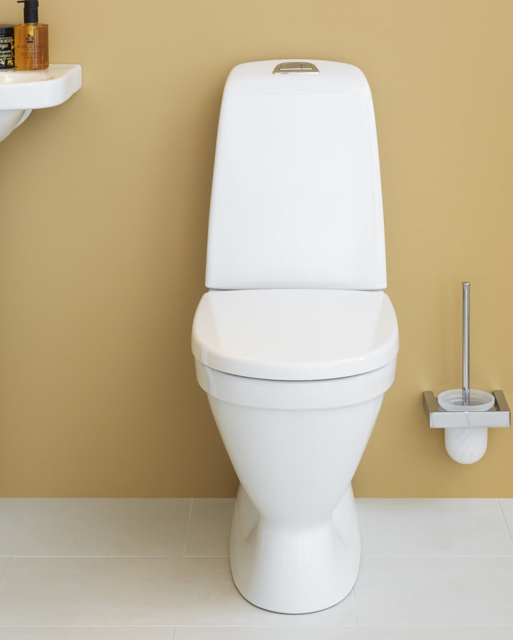 Gustavsberg Nautic 1510L toilet, uden skyllekant, rengøringsvenlig, hvid