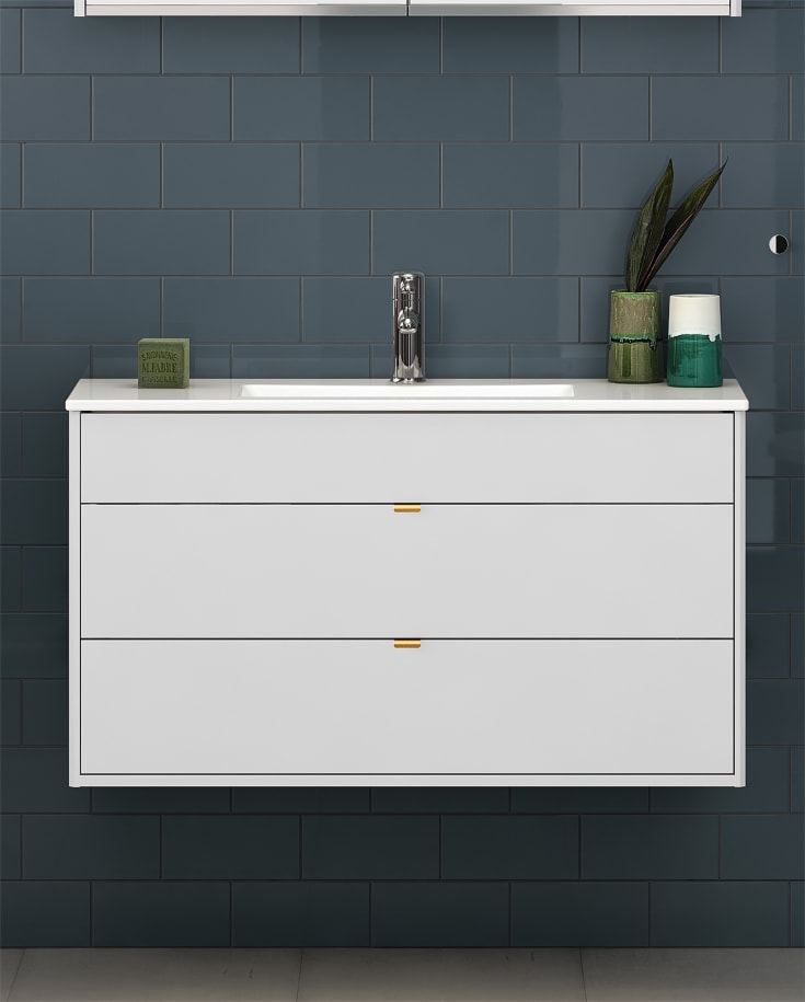 Gustavsberg Graphic möbelpaket, 100x41 cm, vit