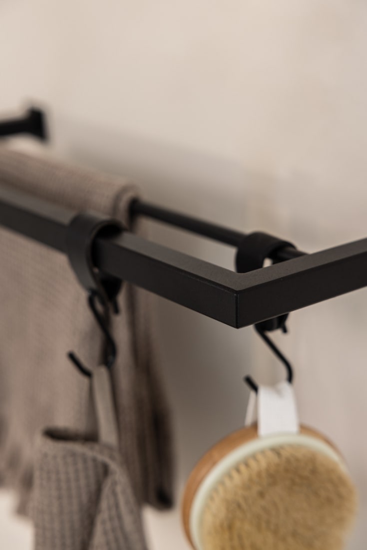 Metallbude Stenni håndklestang, 50 cm, sort