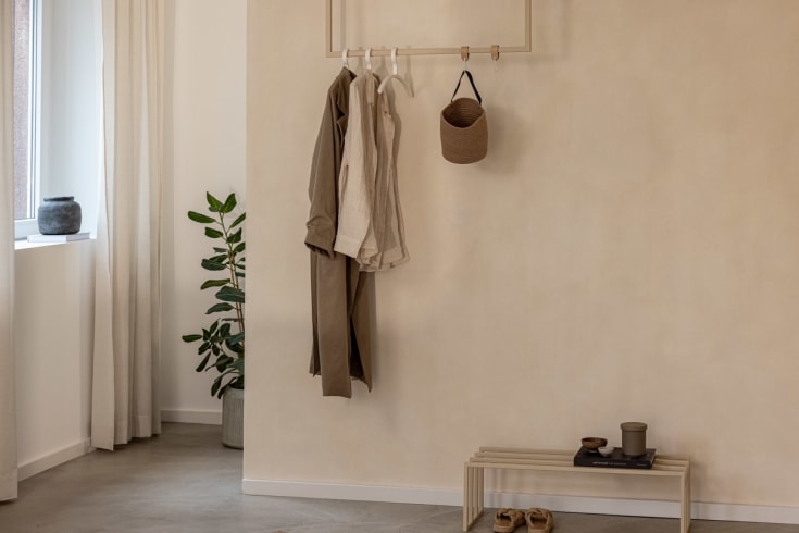 Metallbude Rubi klädstång, 80x60 cm, beige