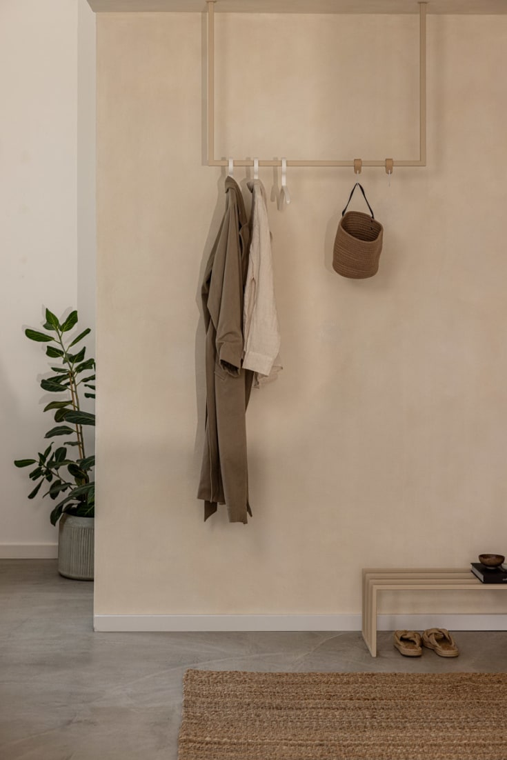 Metallbude Rubi klädstång, 80x60 cm, beige