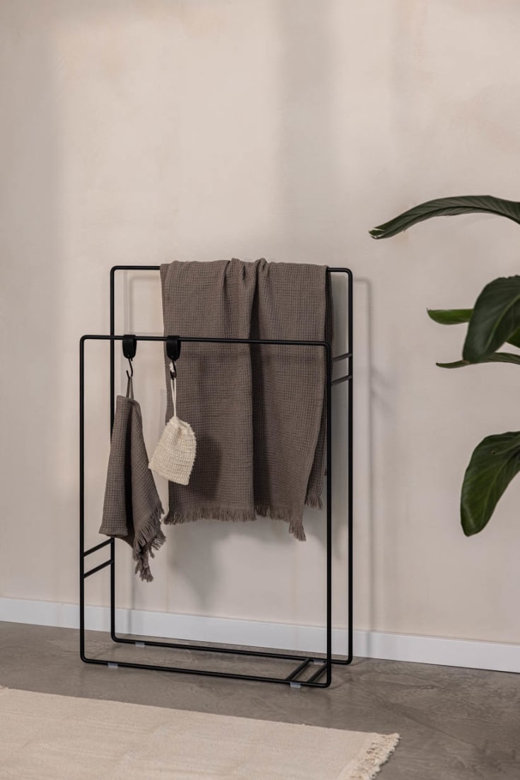 Metallbude Delaya handduksstativ, 60 cm, svart