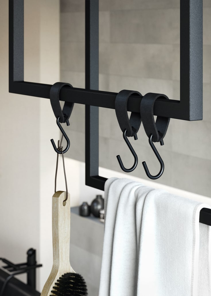 Metallbude Tensi håndkleholder, 50 cm, sort