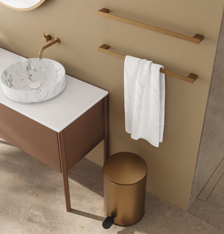 Unidrain Reframe toalettpapperskorg, 4 liter, koppar