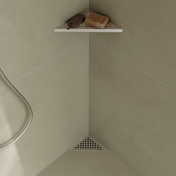 Unidrain 2601 Classic hjørne rist, 200 mm, rustfritt stål