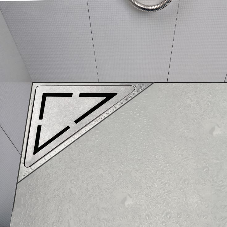 Unidrain 2603 Anniversario galler hörnavlopp, 200 mm, rostfritt stål