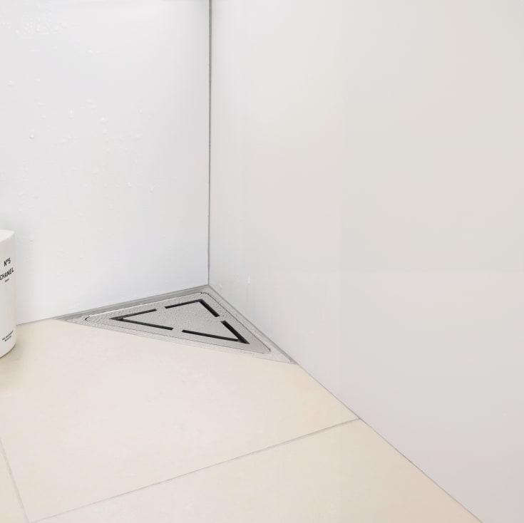 Unidrain 2603 Anniversario galler hörnavlopp, 200 mm, rostfritt stål