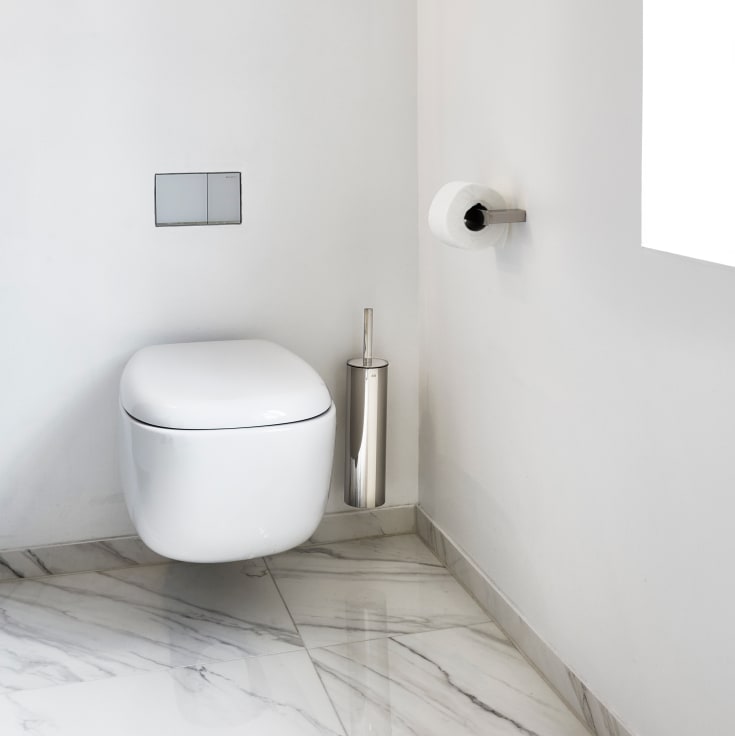 Unidrain Reframe dorullholder, håndpolert rustfritt stål