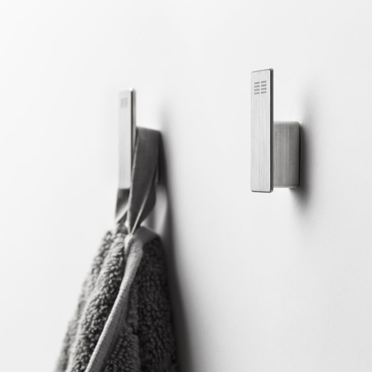Unidrain Reframe handdukskrok, 2 st, borstat rostfritt stål