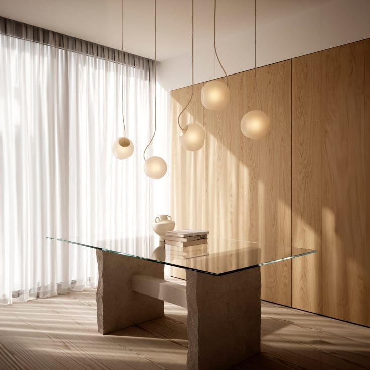 Nordic Tales Bright Barocco pendellampe, krem ledning