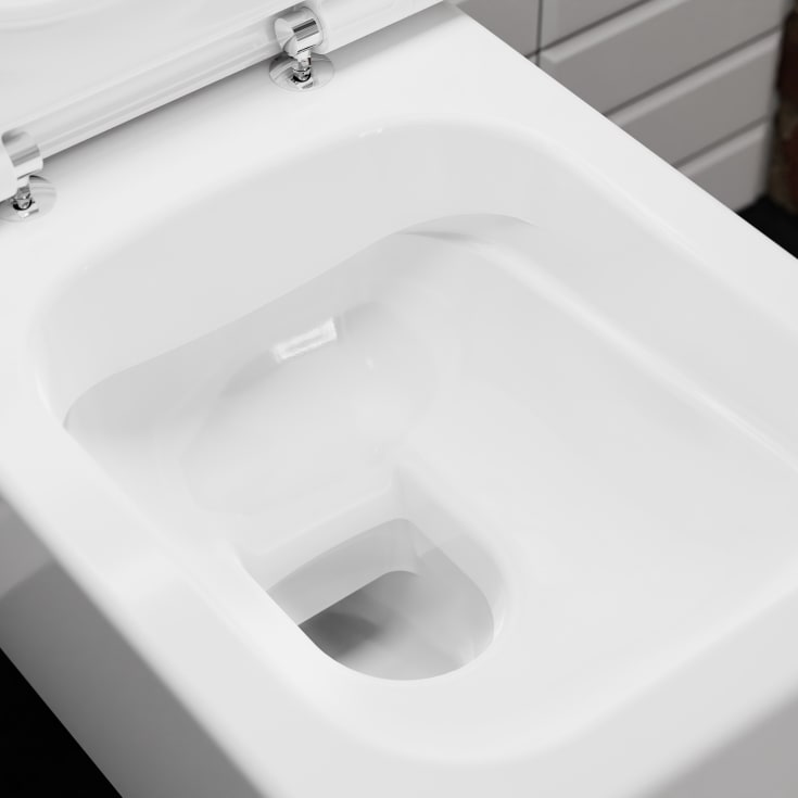 Hansgrohe EluPura Q 540 vegghengt toalett, uten spylekant, rengjøringsvennlig, hvit