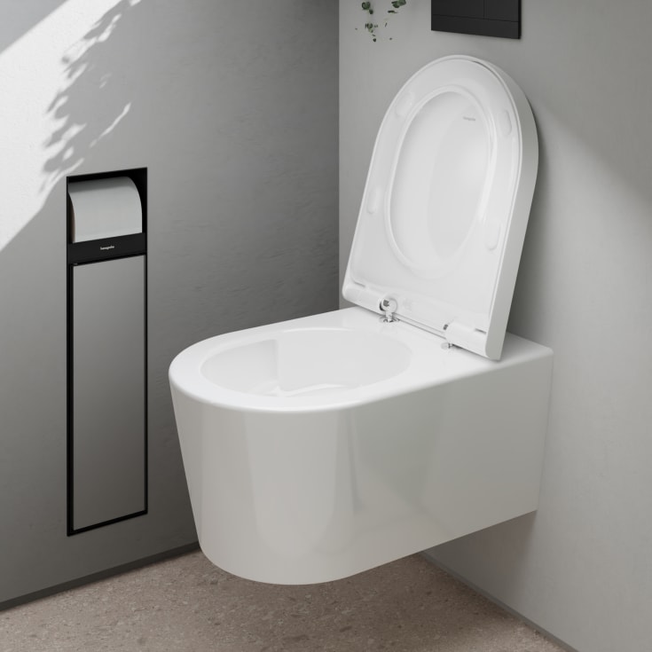 Hansgrohe EluPura S toalettsits, soft close, snabbfäste, vit