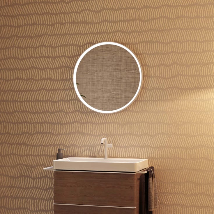 Hansgrohe Xarita S spegel med belysning, sensor, dimbar, 70, matt vit