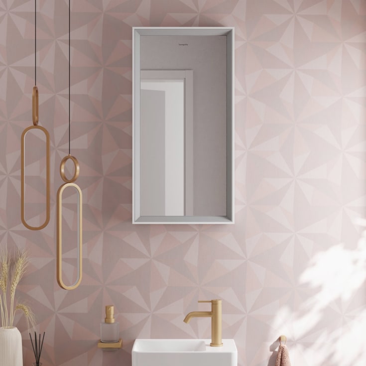 Hansgrohe Xarita E spegel med belysning, sensor, dimbar, 36,6x70,6 cm, matt vit