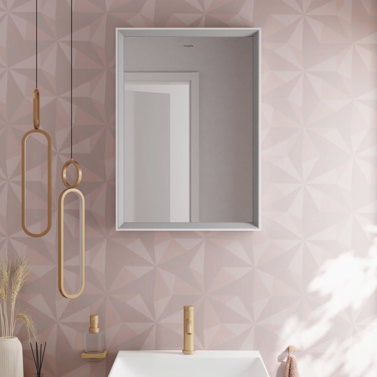 Hansgrohe Xarita E speil med lys, sensor, dimbart, 50,6x70,6 cm, matt hvit