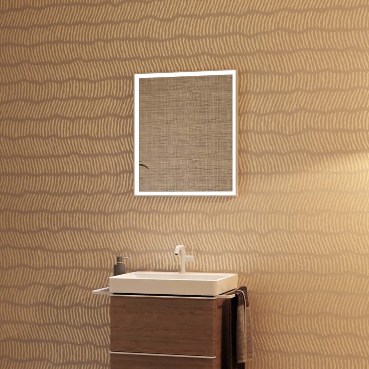 Hansgrohe Xarita E spegel med belysning, sensor, dimbar, 60,6x70,6 cm, matt vit
