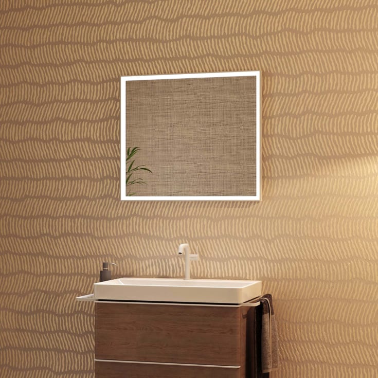 Hansgrohe Xarita E spegel med belysning, sensor, dimbar, 80,6x70,6 cm, matt vit