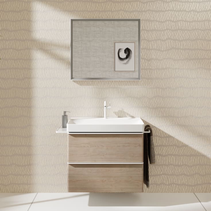 Hansgrohe Xarita E speil med lys, sensor, dimbart, 80,6x70,6 cm, matt hvit