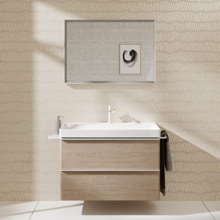Hansgrohe Xarita E speil med lys, sensor, dimbart, 100,6x70,6 cm, matt hvit